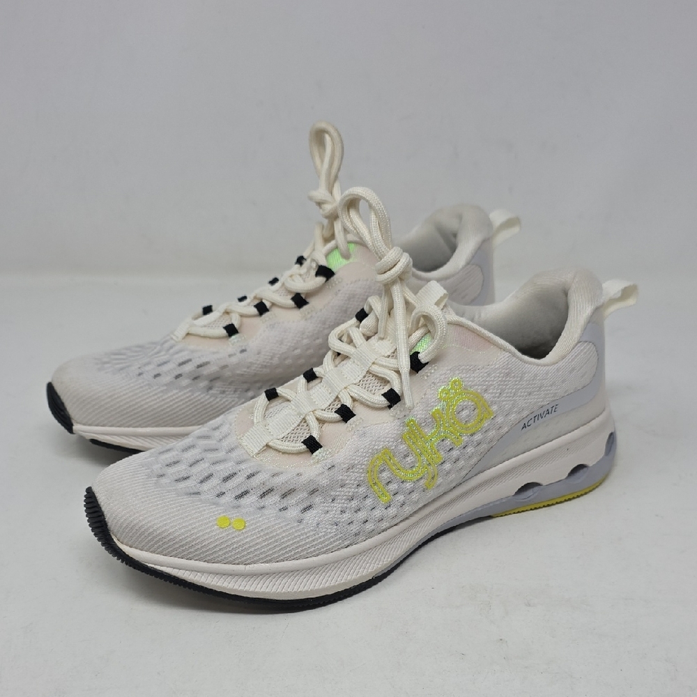 Ryka Activate Cream and Lime Athletic Sneakers Women's Size 7